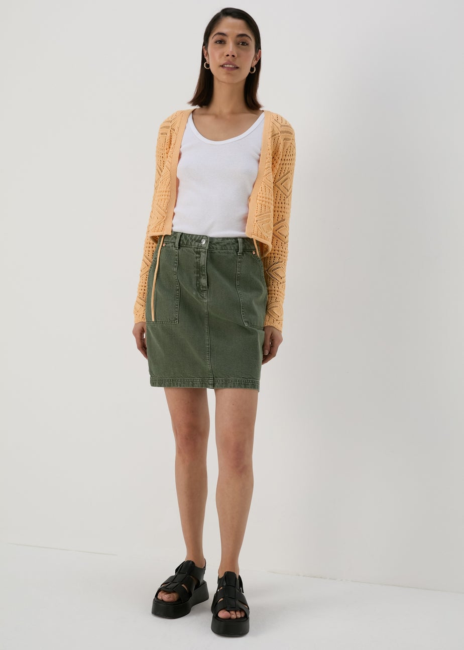 Apricot Tie Front Cardigan