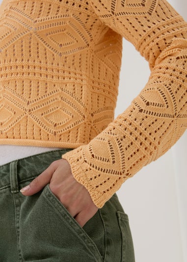 Apricot Tie Front Cardigan