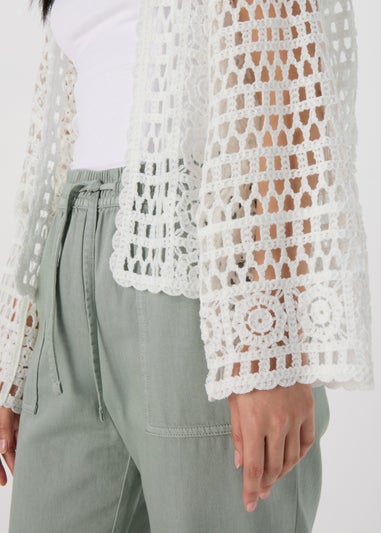 White Crochet Cardigan