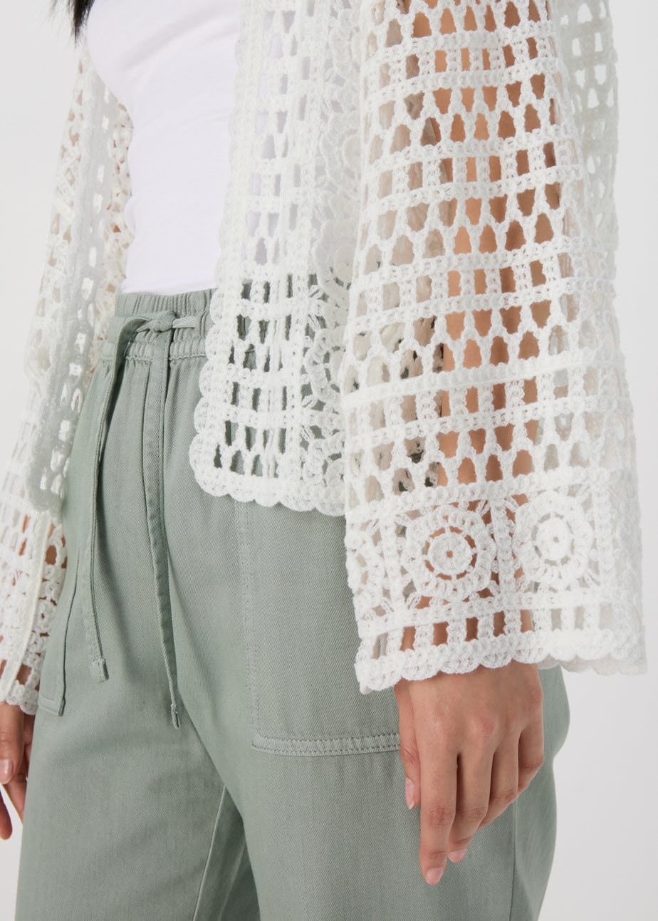 White Crochet Cardigan