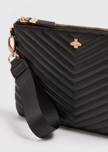 Black Pouch Gold Bee Bag
