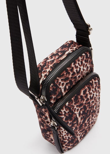 Leopard Print Nylon Phone Bag