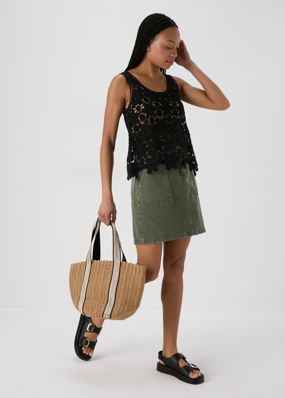 Black Unlined Lace Vest