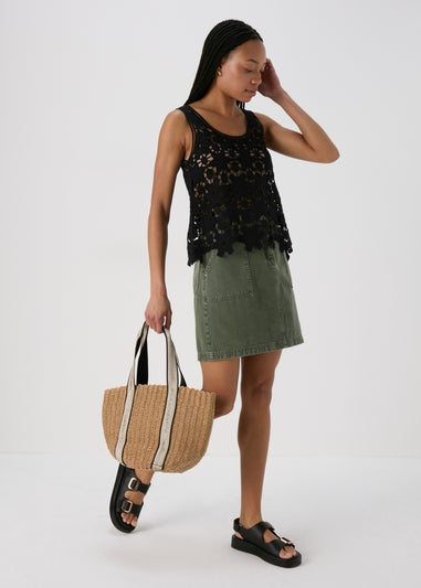 Black Unlined Lace Vest