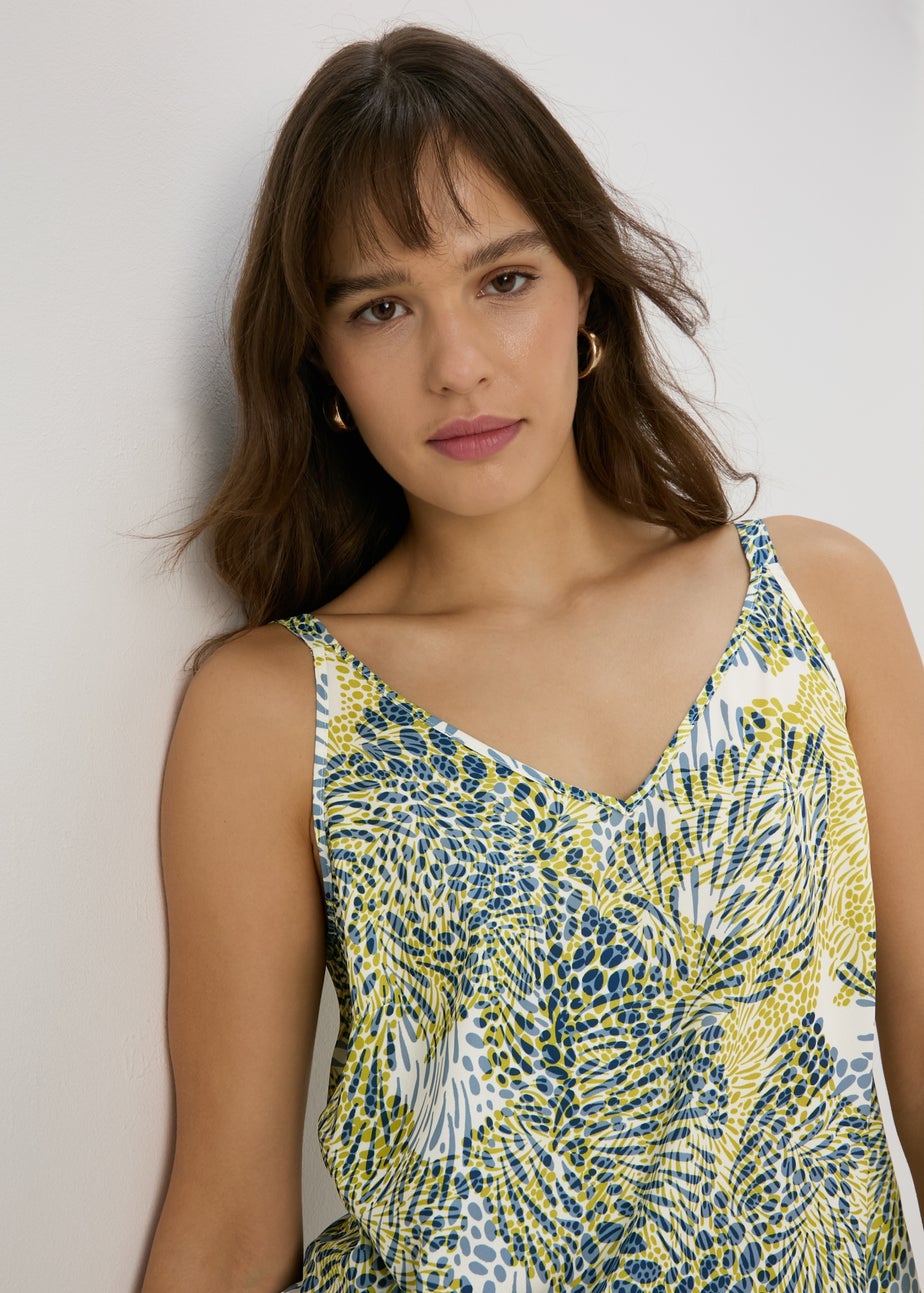 Et Vous Green Abstract Print Cami Top