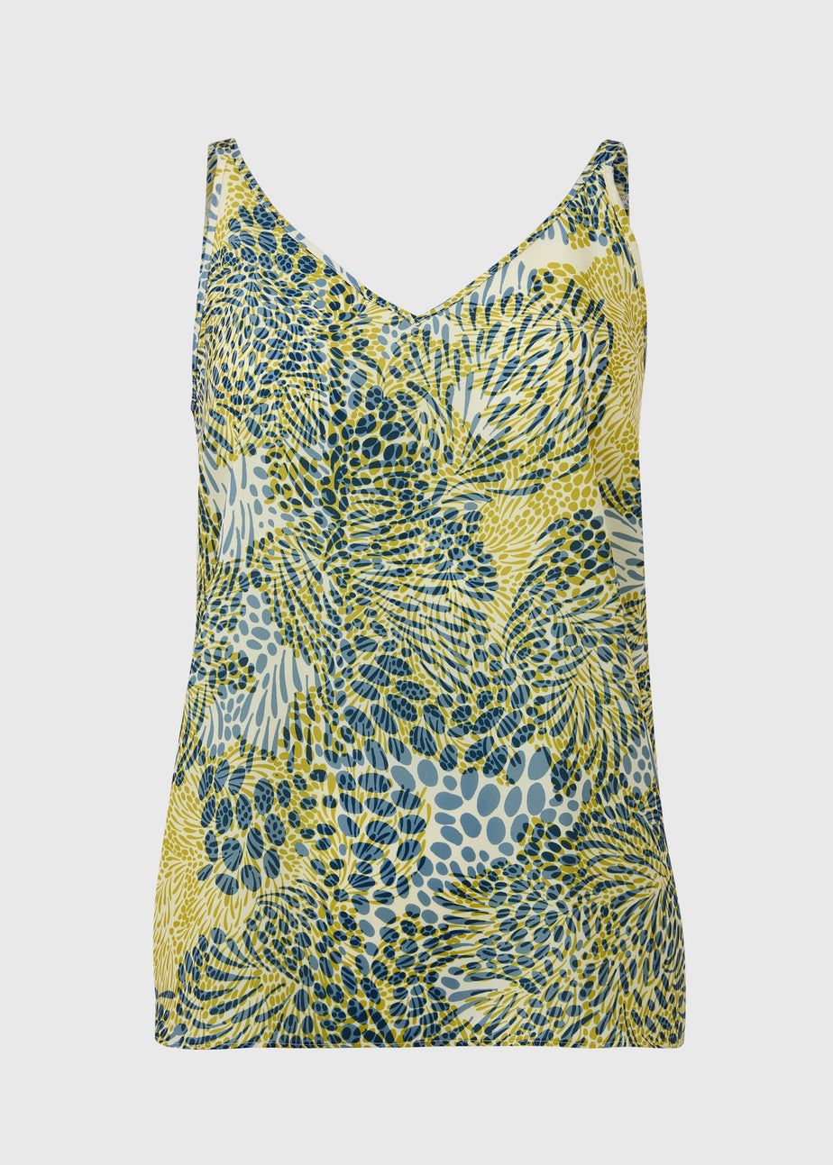 Et Vous Green Abstract Print Cami Top