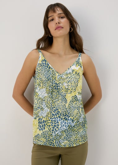Et Vous Green Abstract Print Cami Top