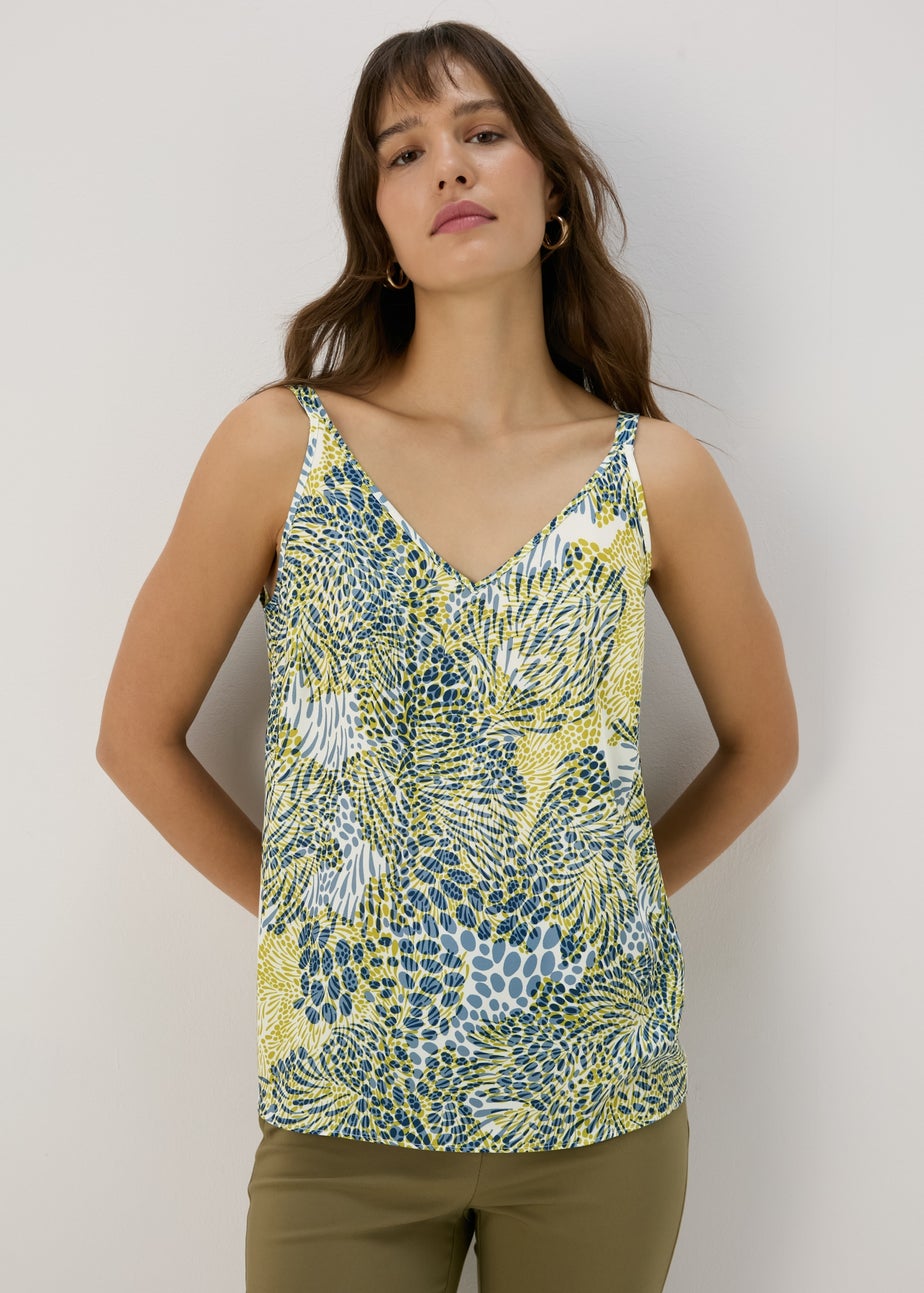 Et Vous Green Abstract Print Cami Top