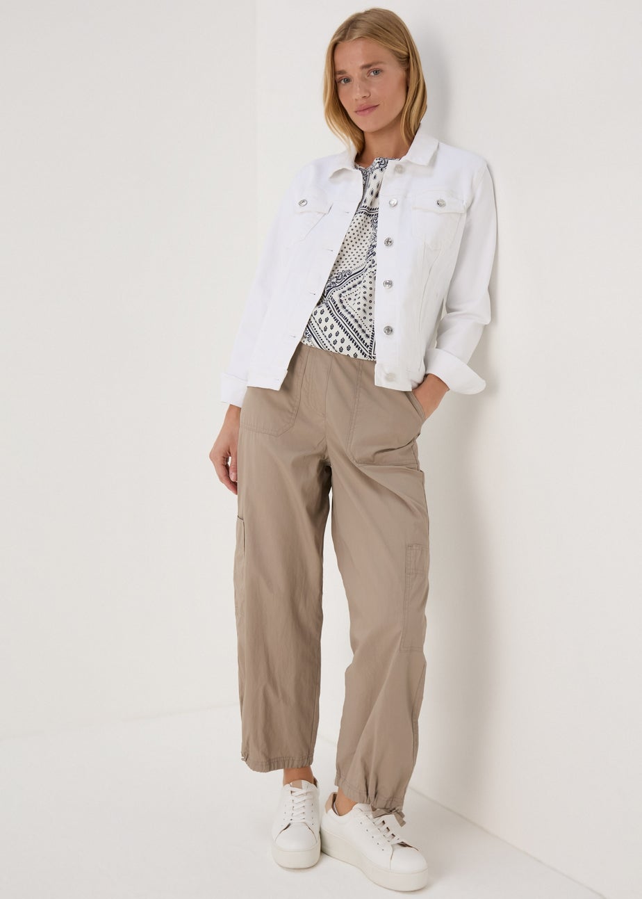 Beige Cropped Trousers