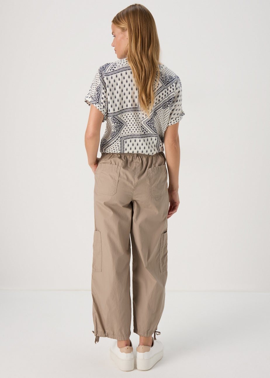 Beige Cropped Trousers