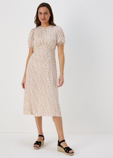 Et Vous Nude Spot Print Midi Tea Dress