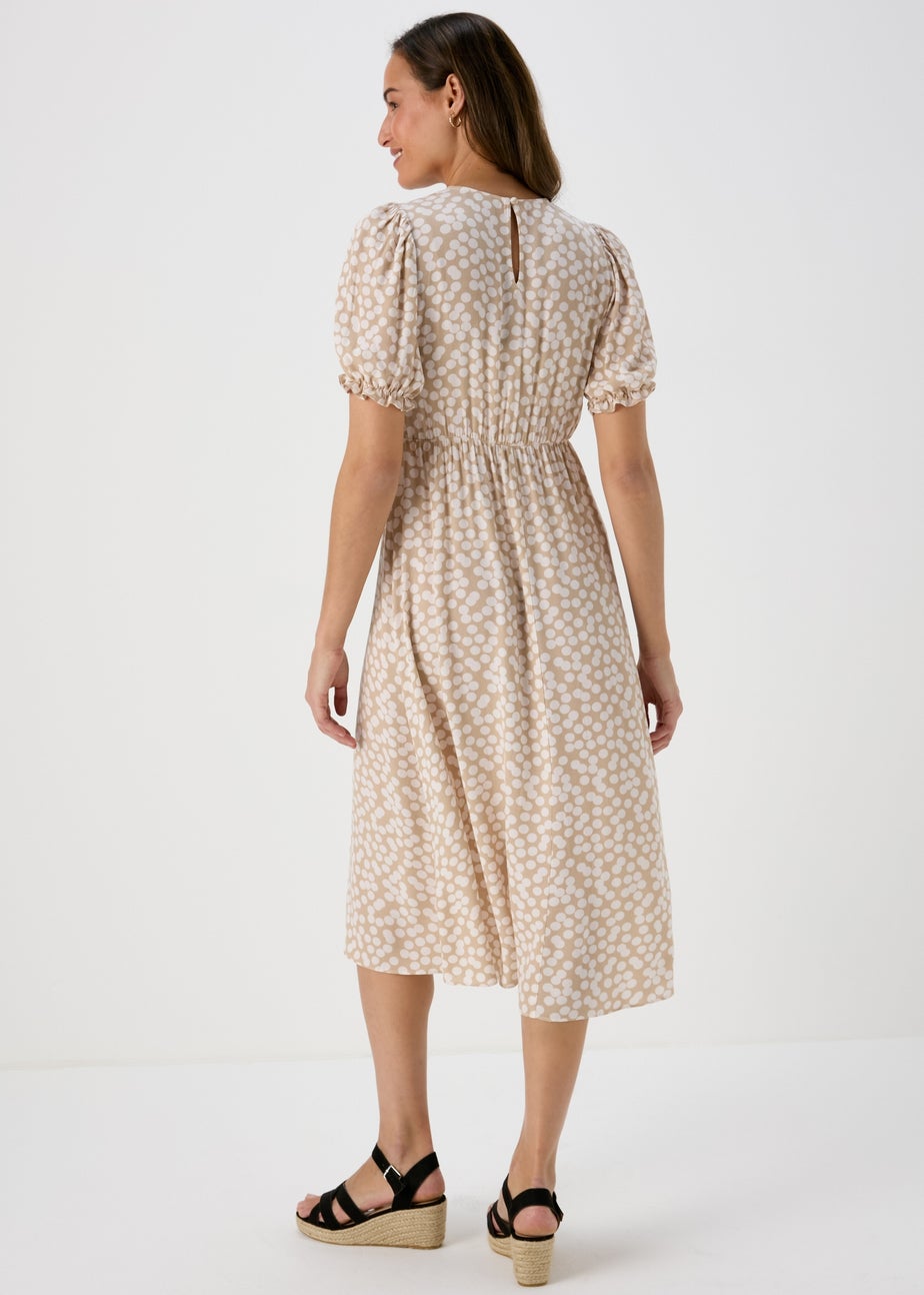 Et Vous Nude Spot Print Midi Tea Dress
