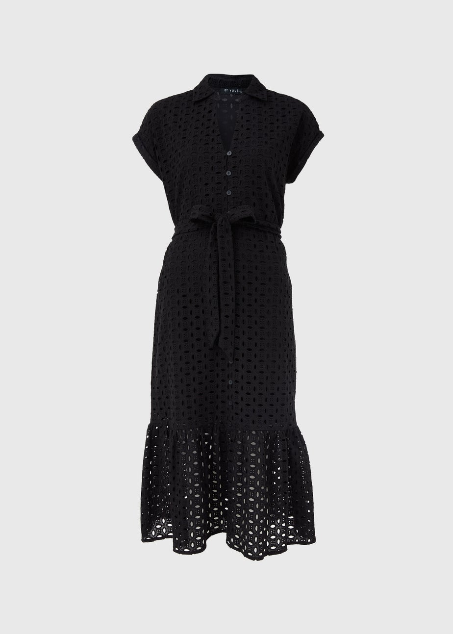 Et Vous Black Schiffli Shirt Dress