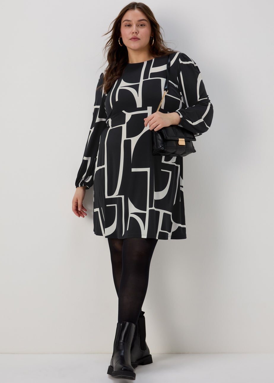 Et Vous Monochrome Geometric Mini Dress