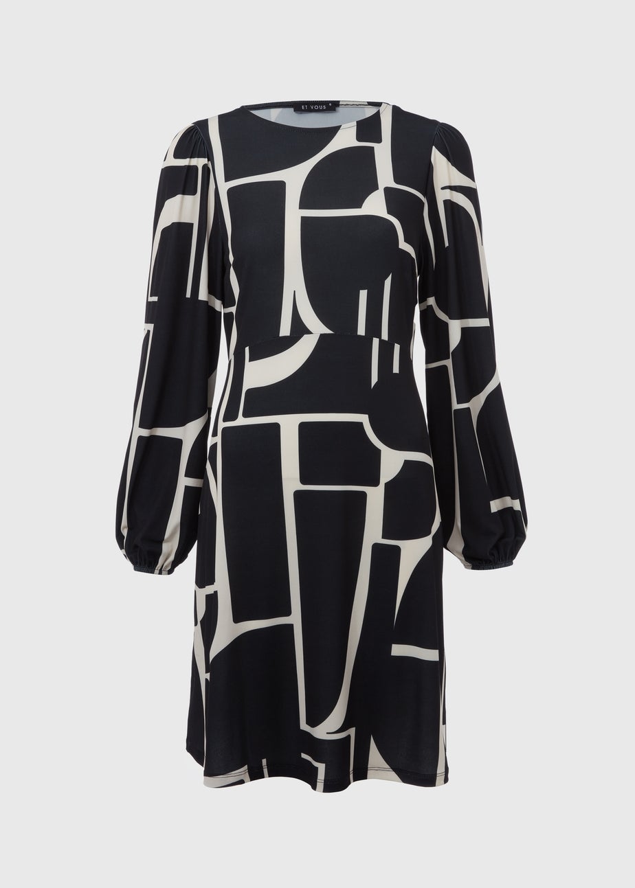 Et Vous Monochrome Geometric Mini Dress