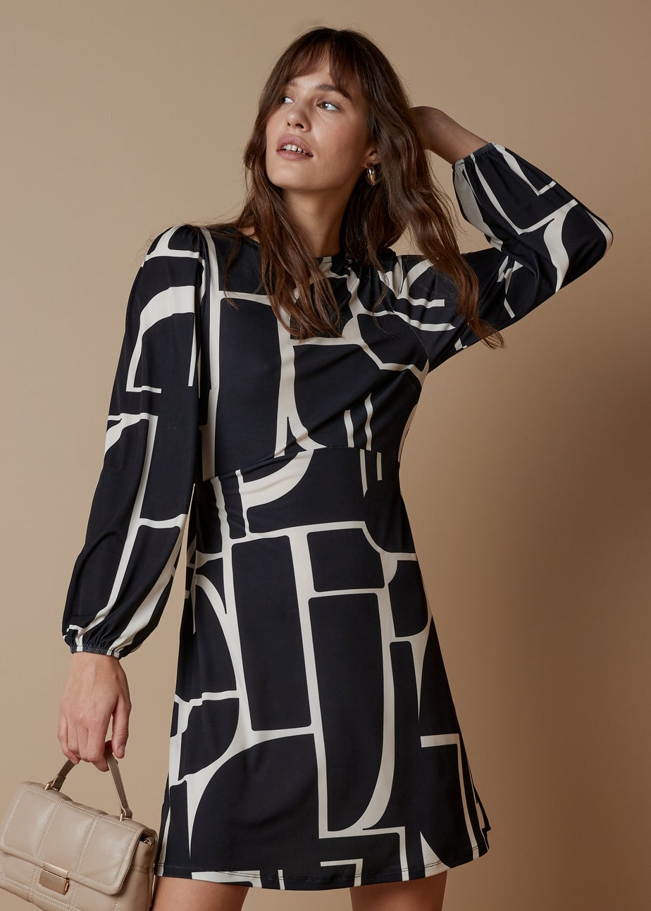 Et Vous Monochrome Geometric Mini Dress