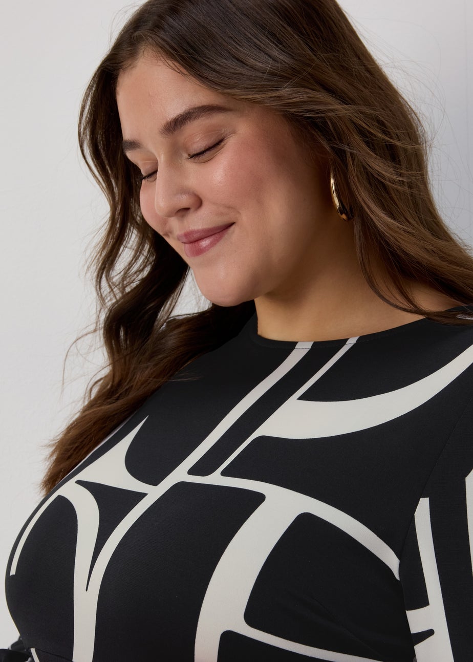 Et Vous Monochrome Geometric Mini Dress