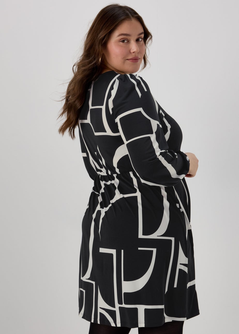 Et Vous Monochrome Geometric Mini Dress