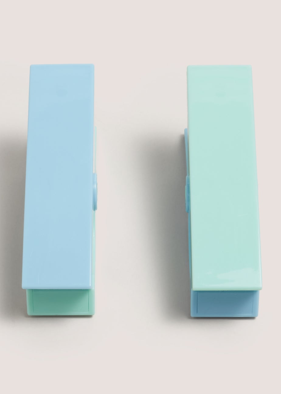 2 Pack Blue Towel Clips