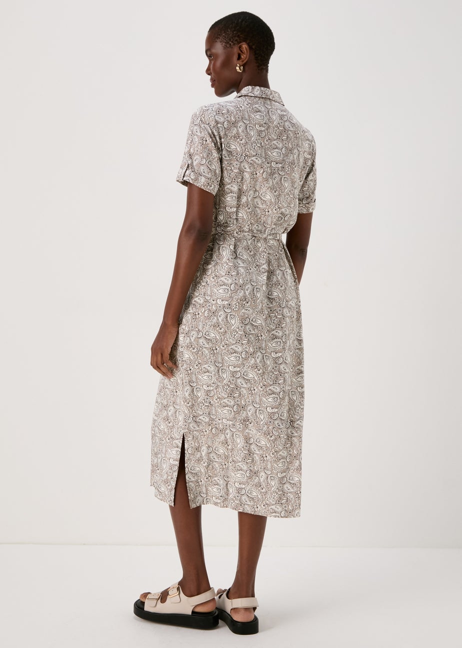 Papaya Petite Stone Paisley Viscose Shirt Dress