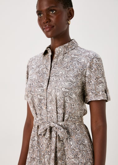 Papaya Petite Stone Paisley Viscose Shirt Dress