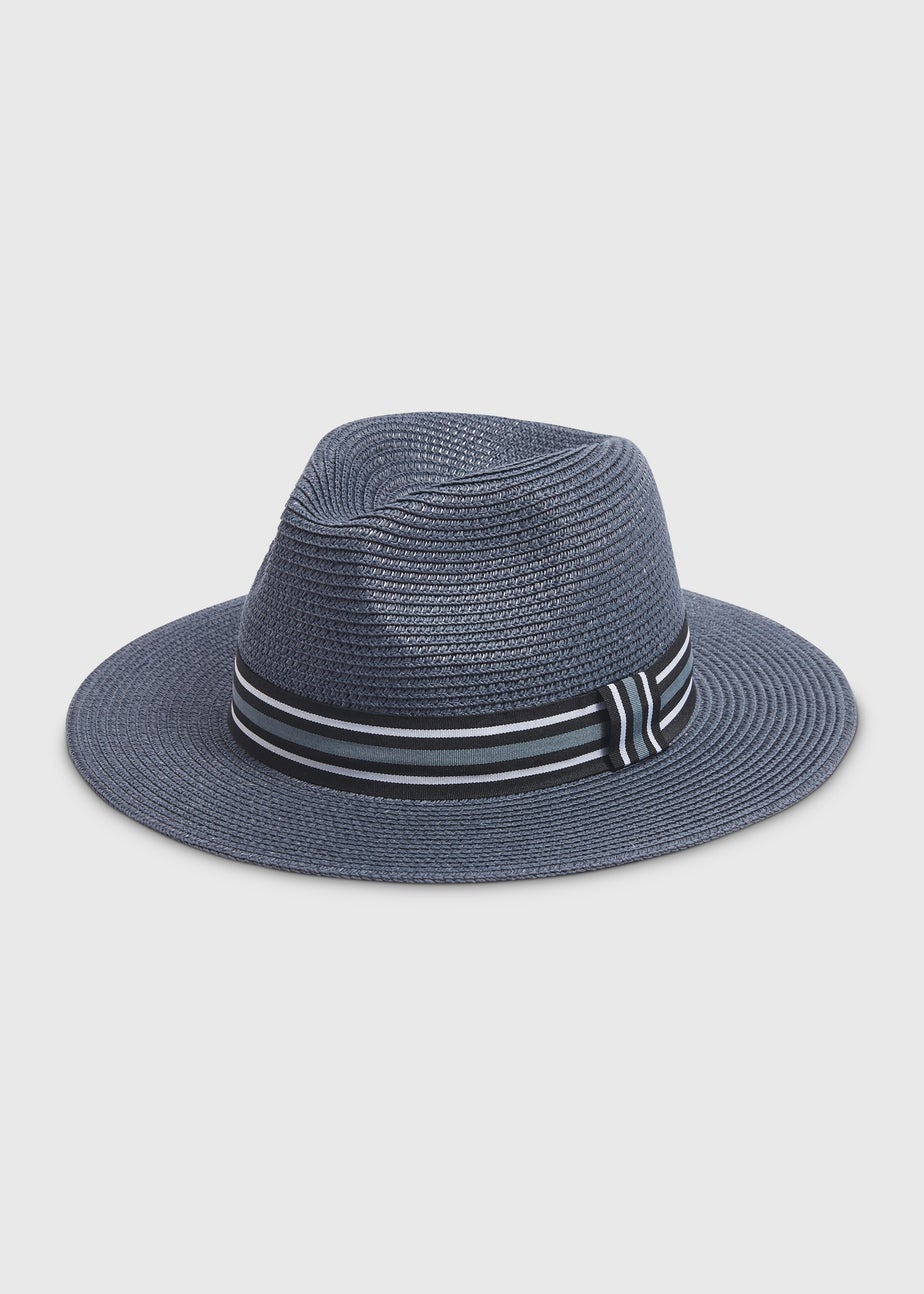 Navy Stripe Panama Hat
