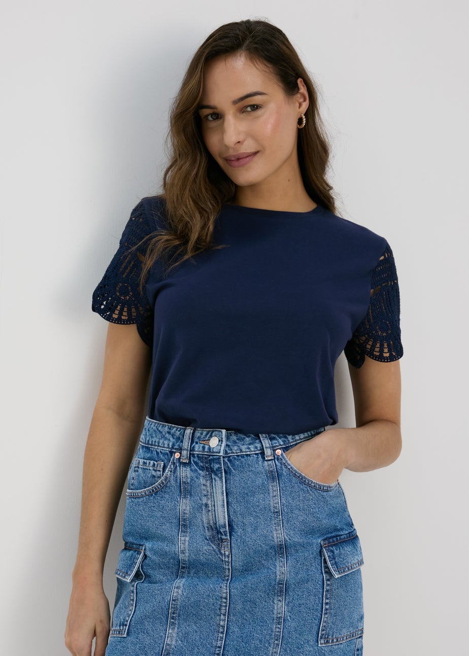 Mid Wash Denim Utility Skirt