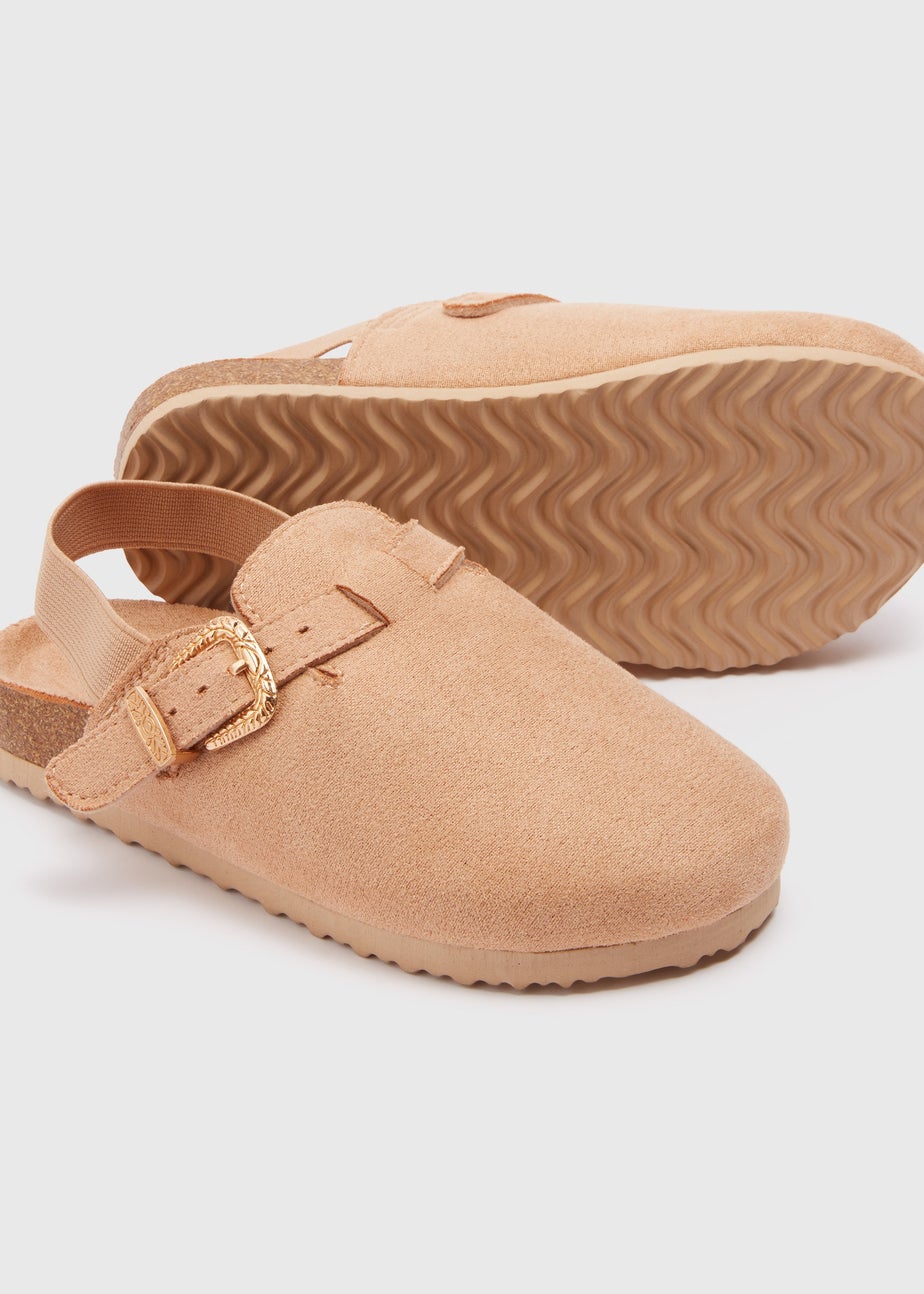 Girls Taupe Clog Mules (Younger 10- Older 5)