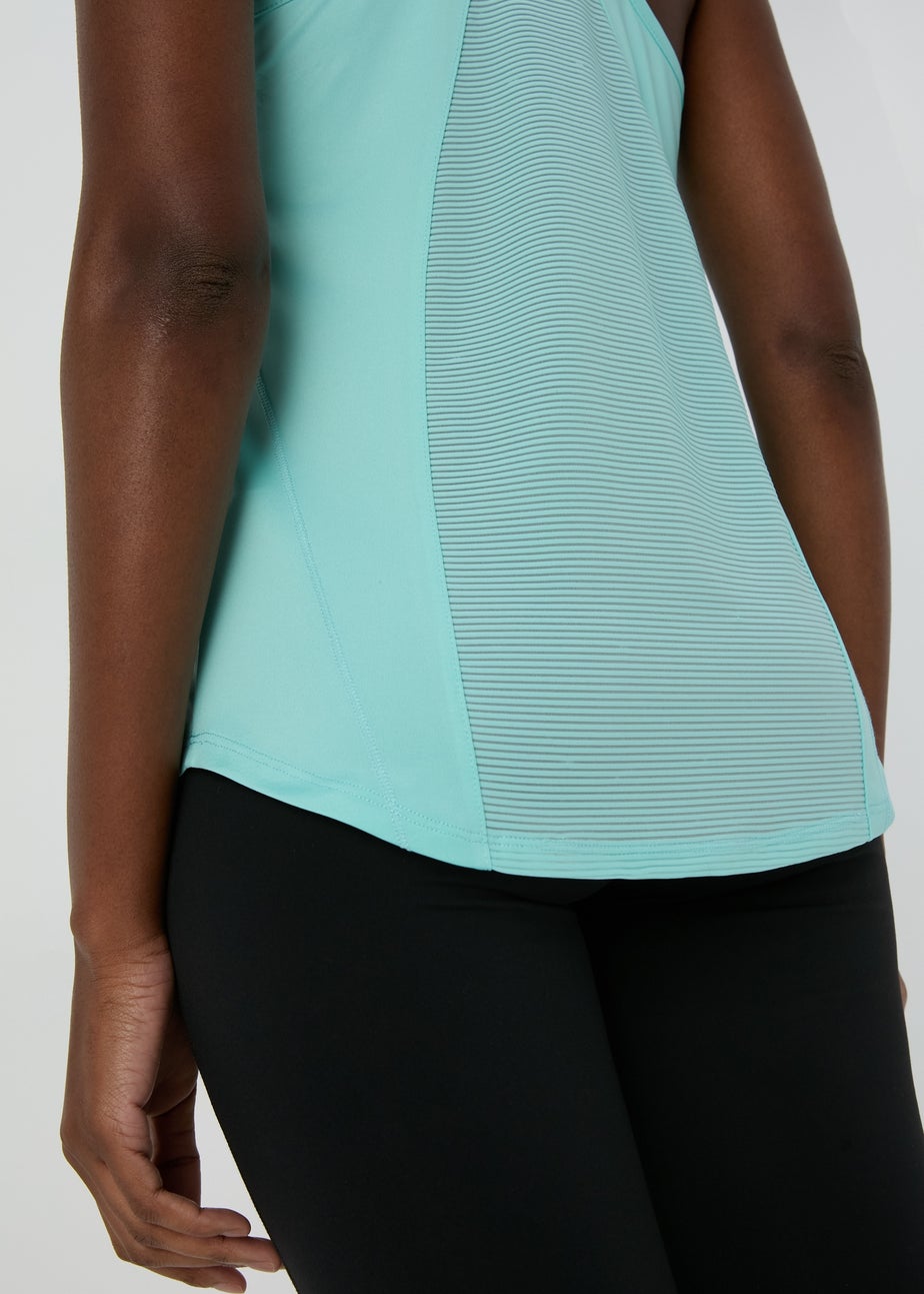 Souluxe Blue Mesh Sports Vest Top