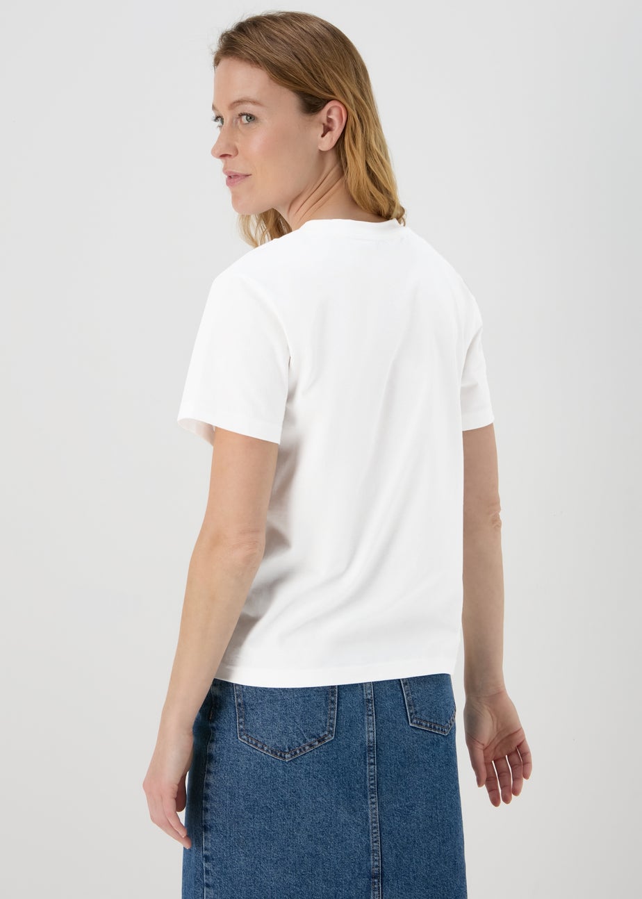 White Cutwork Design T-Shirt