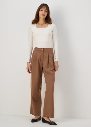 Et Vous Beige Wide Leg Trousers
