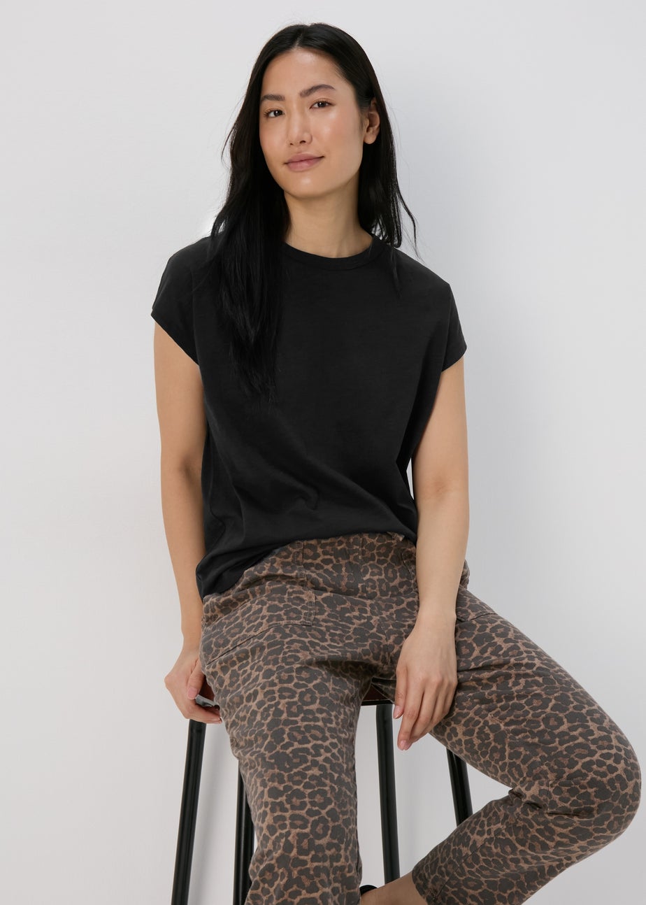 Black Plain Relaxed Fit T-Shirt