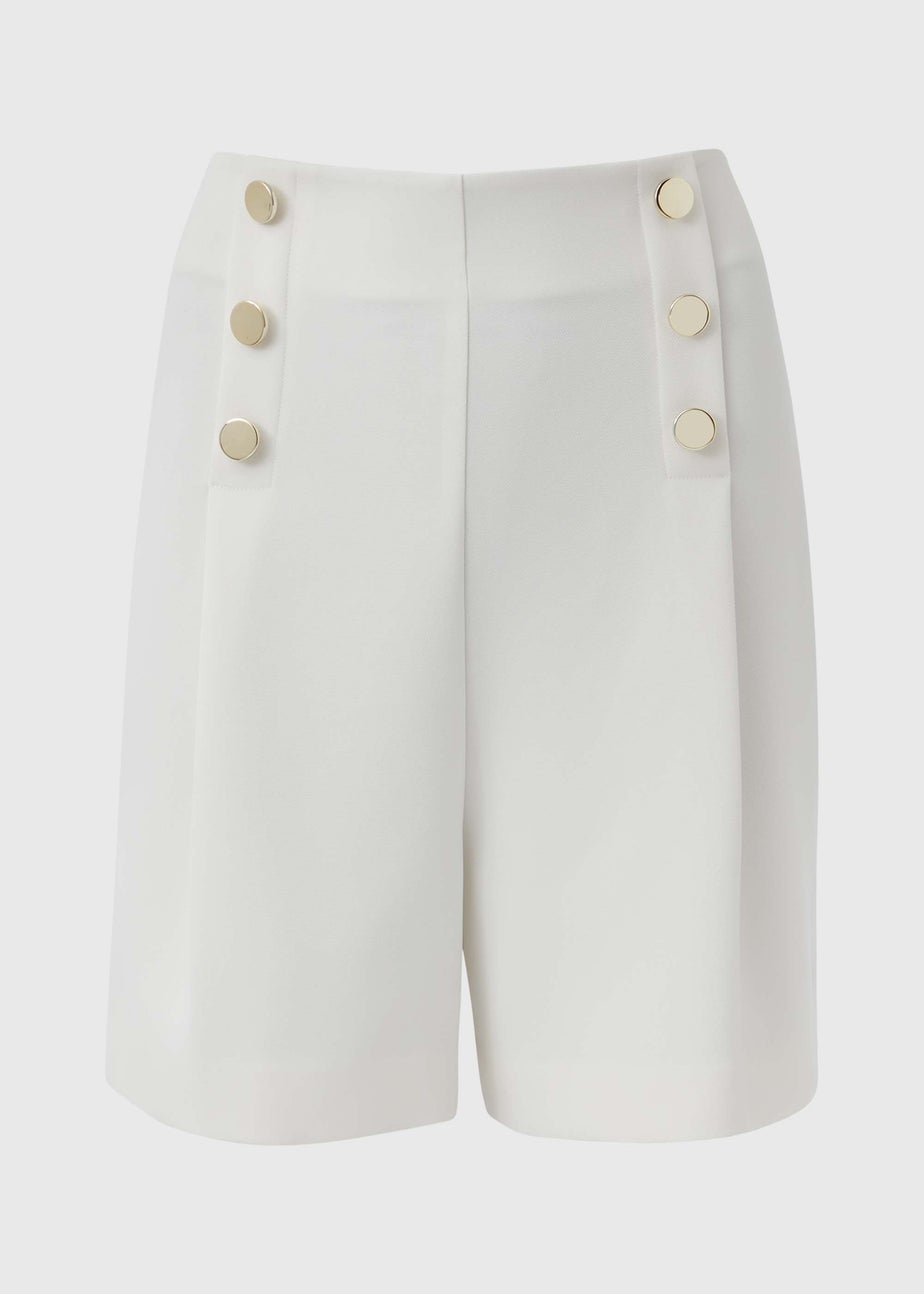Et Vous White Button Shorts