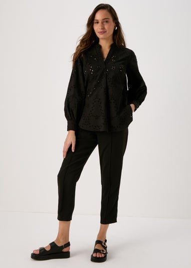 Et Vous Black Schiffli Shirt