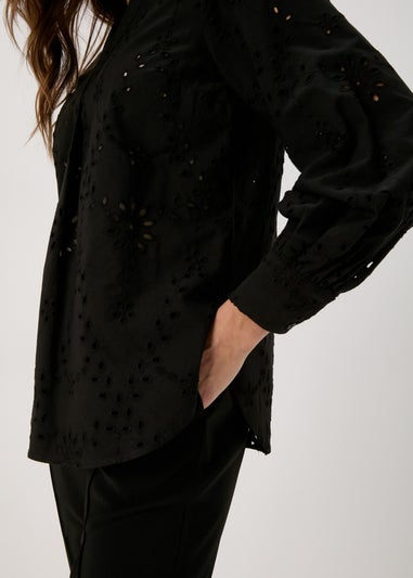 Et Vous Black Schiffli Shirt