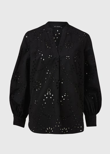 Et Vous Black Schiffli Shirt
