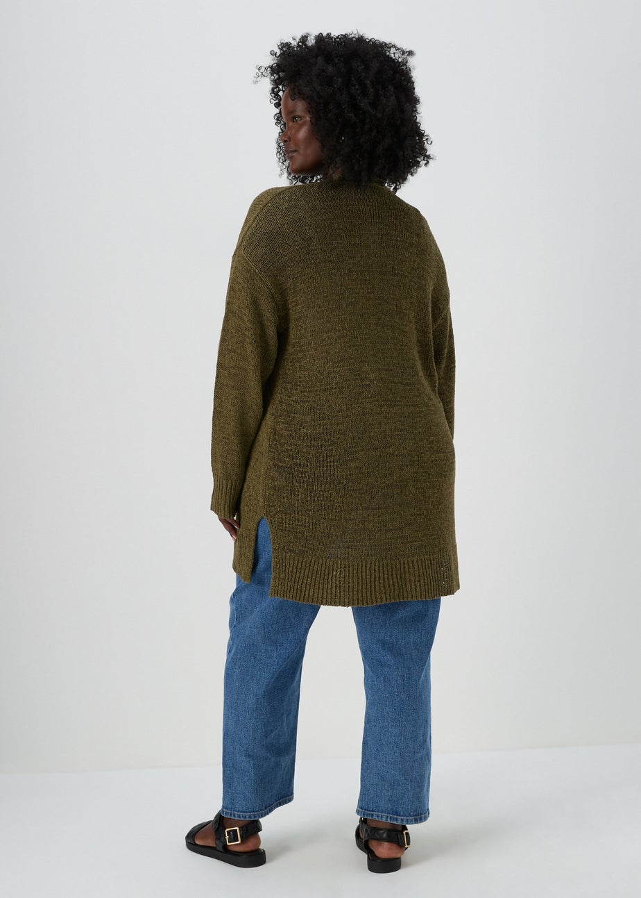 Papaya Petite Khaki Knit Cardigan