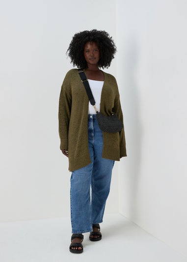 Papaya Petite Khaki Knit Cardigan