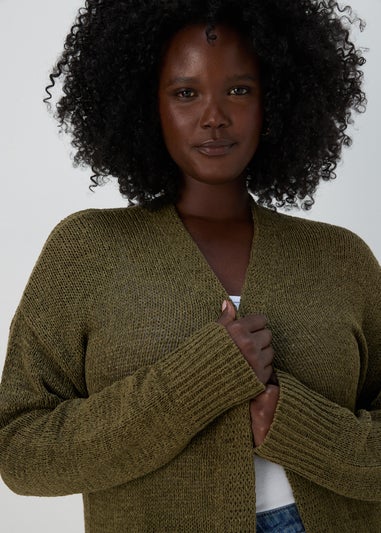 Papaya Petite Khaki Knit Cardigan
