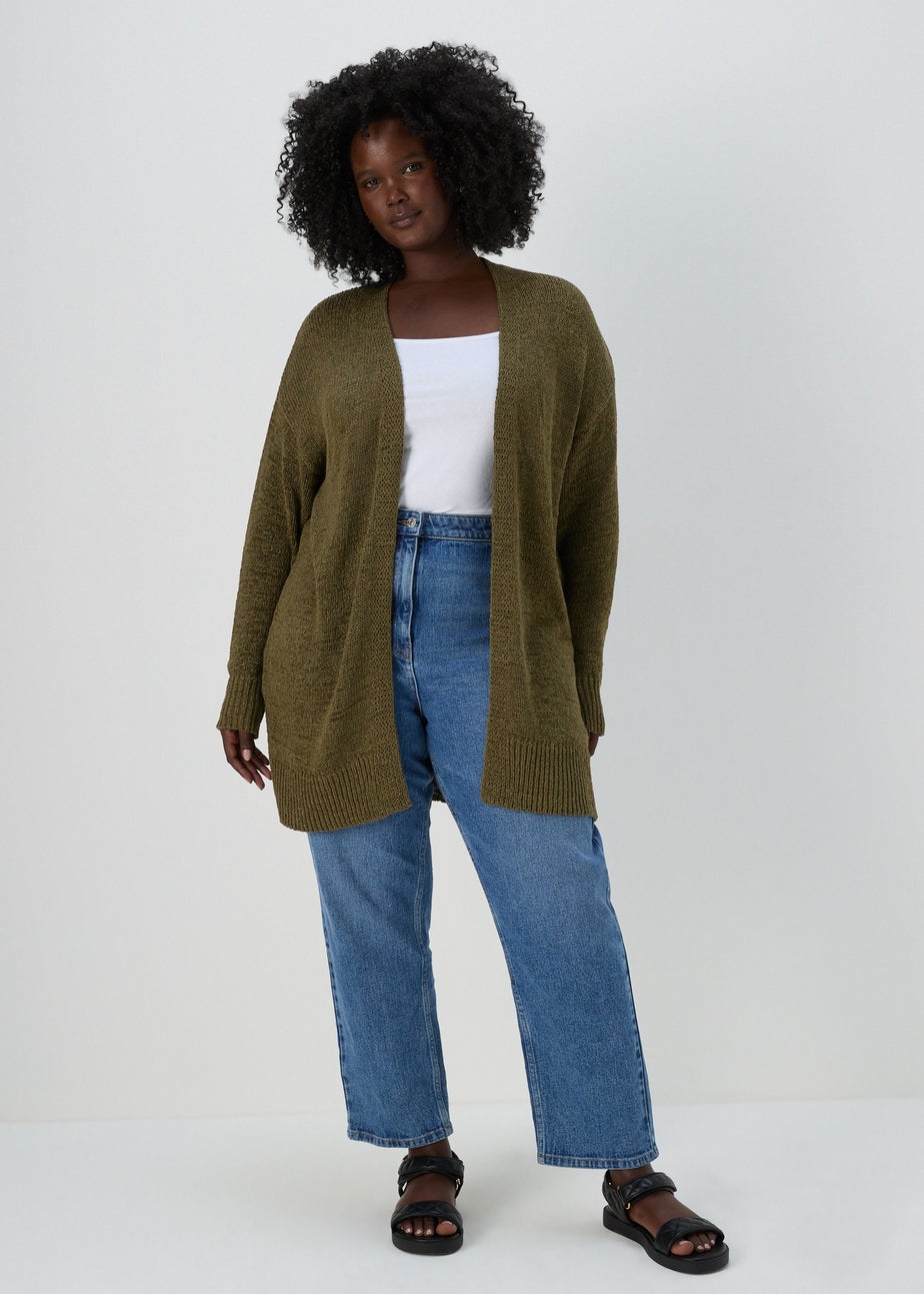 Papaya Petite Khaki Knit Cardigan
