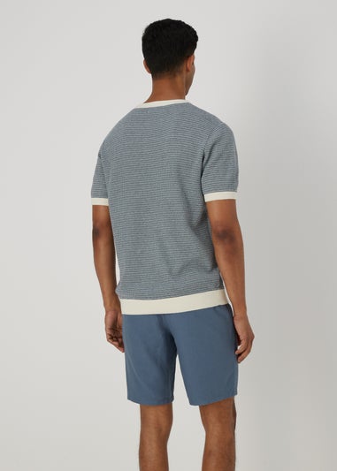 Blue Linen Chino Shorts