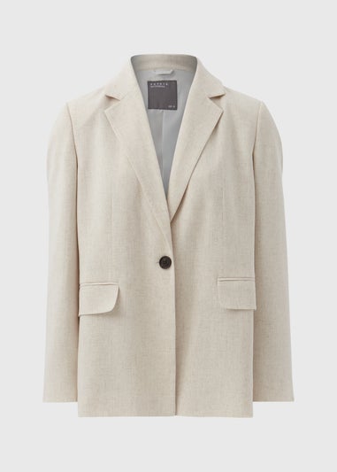 Papaya Petite Stone Power Fixture Linen Blazer