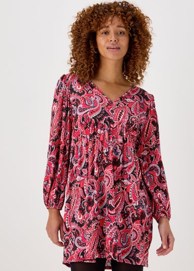 Multicoloured Paisley Print Empire Mini Dress