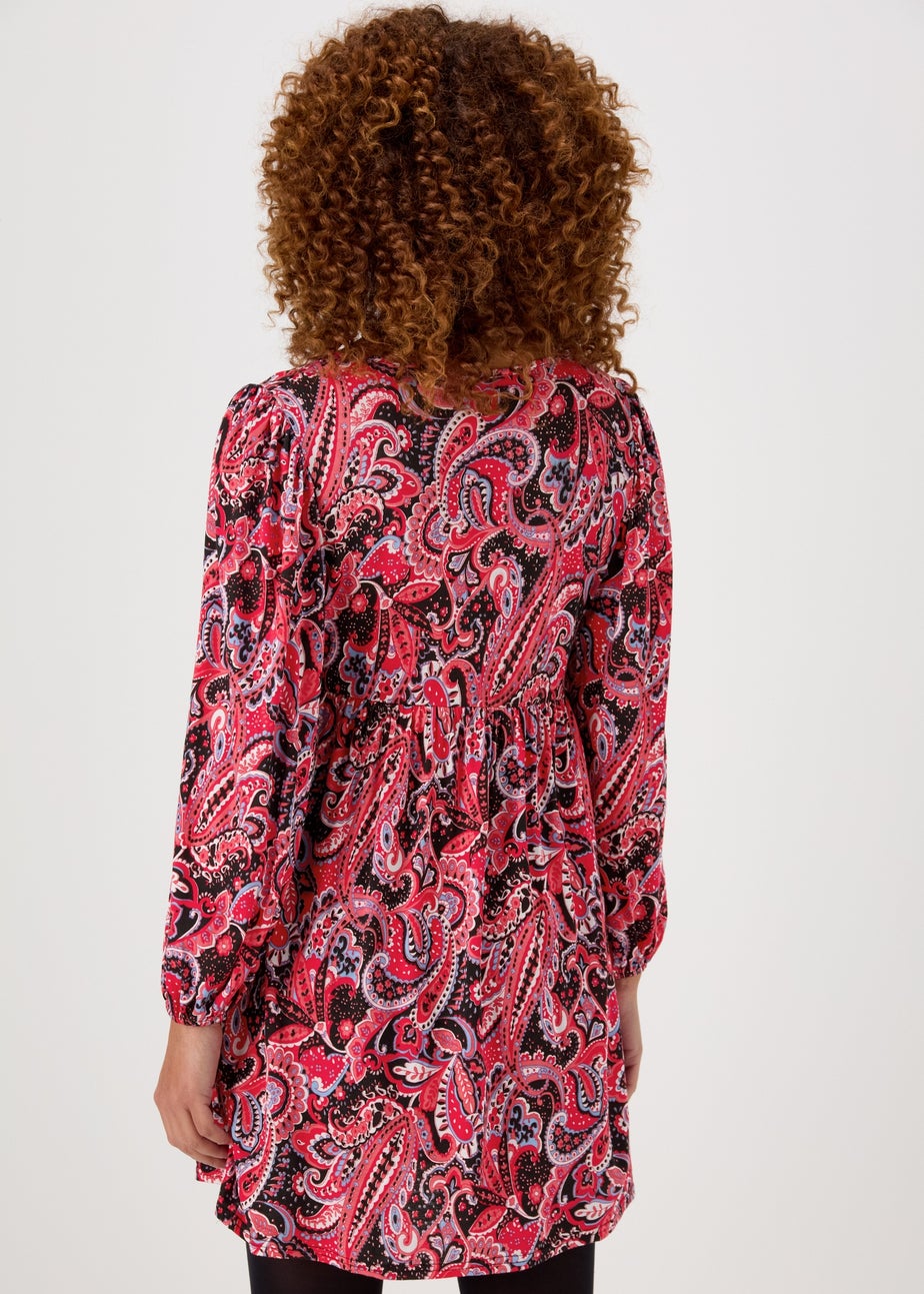 Multicoloured Paisley Print Empire Mini Dress