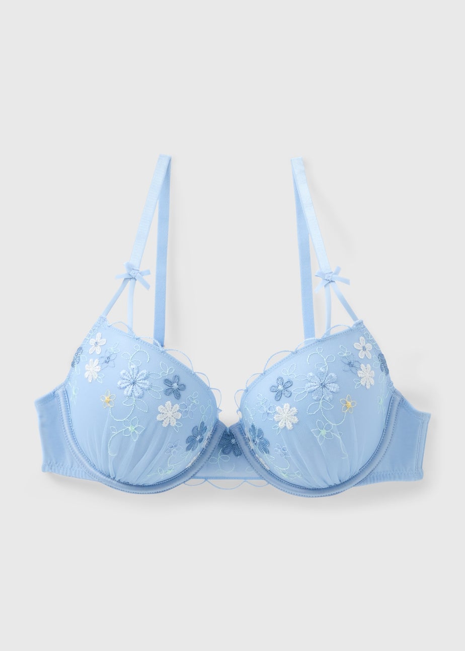 Blue Floral Bra