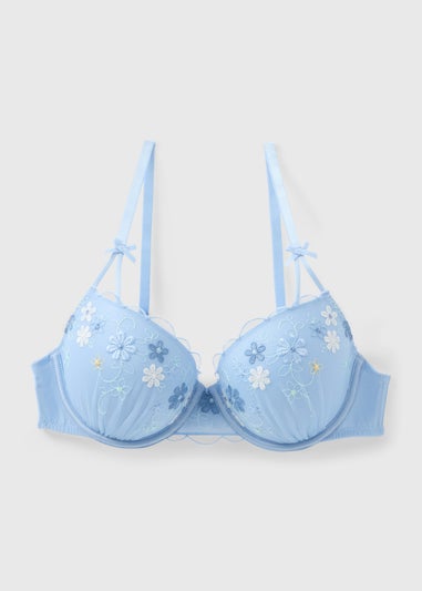 Blue Floral Bra
