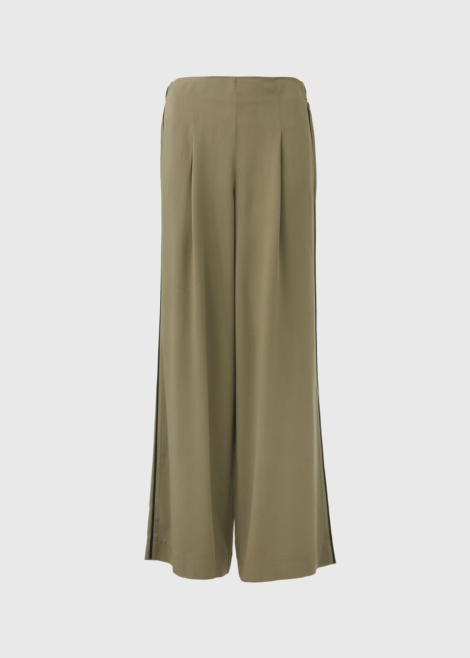 Et Vous Khaki Wide Leg Side Stripe Bottoms