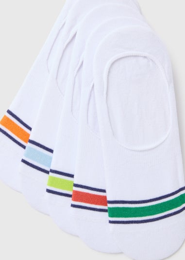 5 Pack White Invisible Design Socks