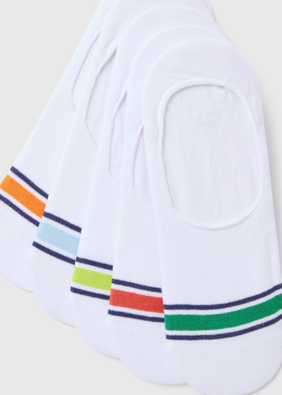 5 Pack White Invisible Design Socks