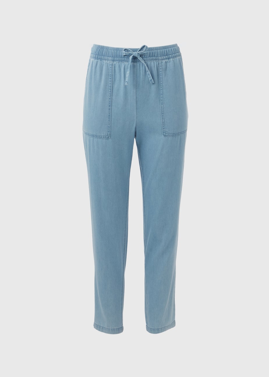 Blue Light Wash Utility Joggers